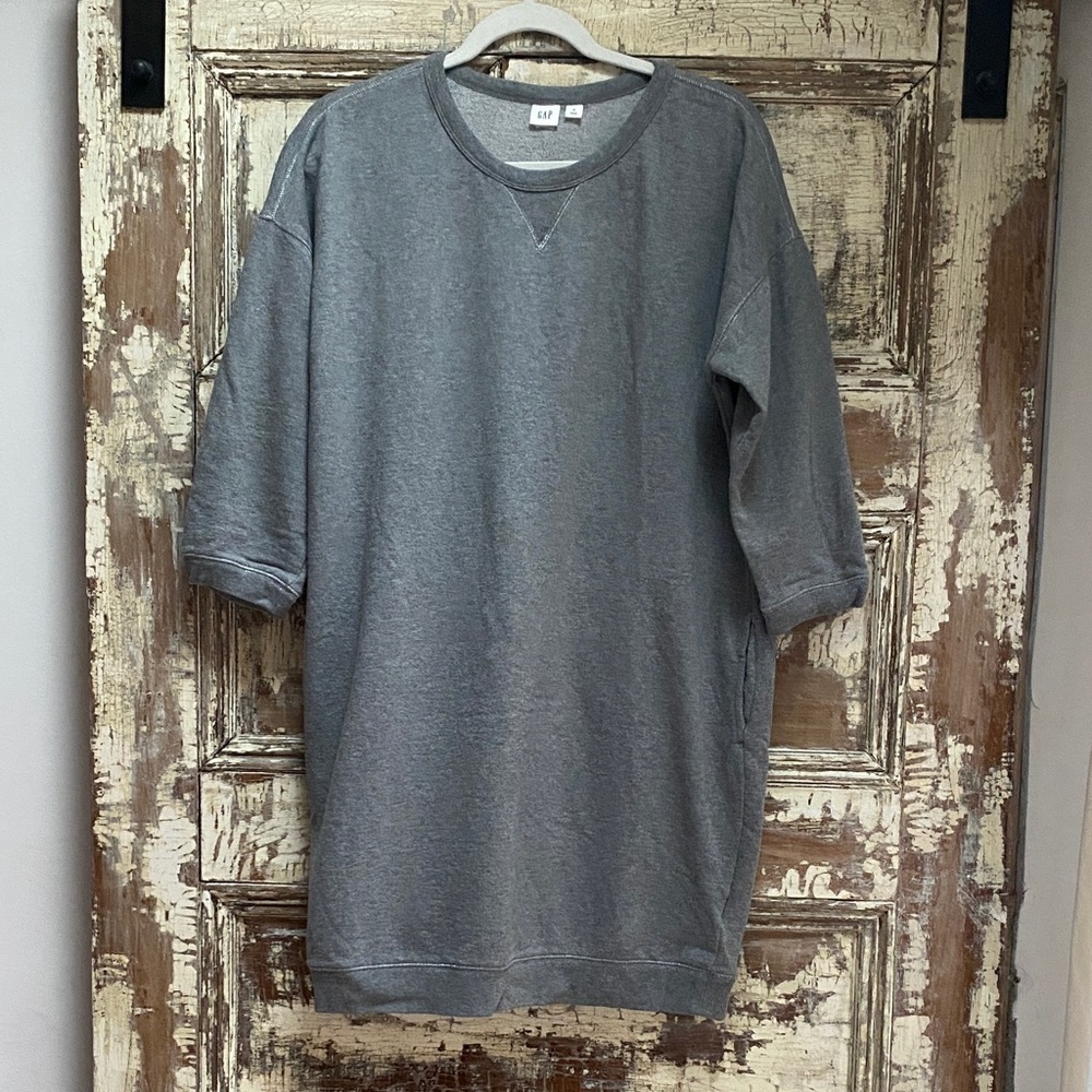 GAP Oversized Sweatshirt Dress w/Pockets, 3/4 Sleeve, Size M
